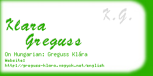 klara greguss business card